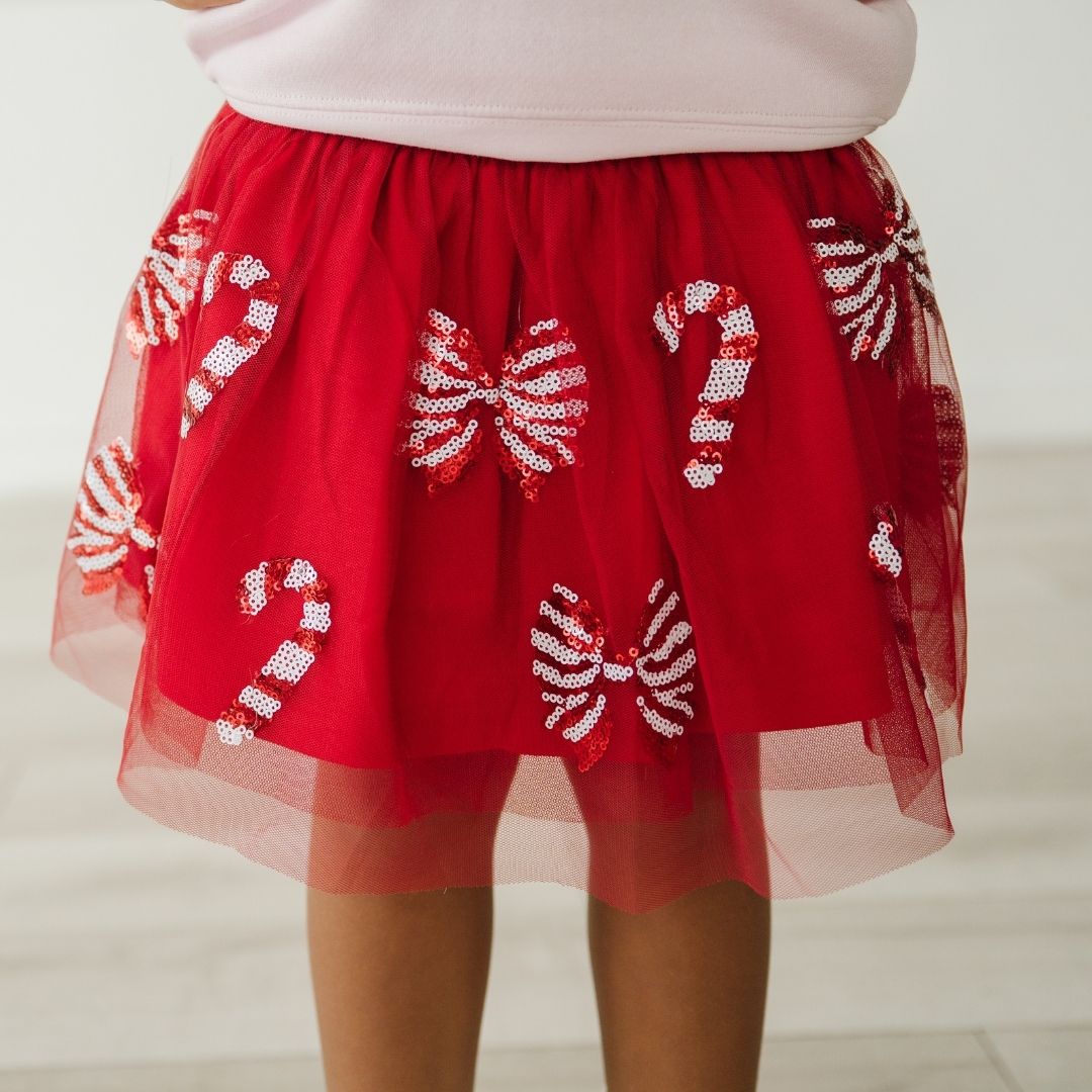 Sweet Wink Tutu - Candy Cane Coquette Sequin