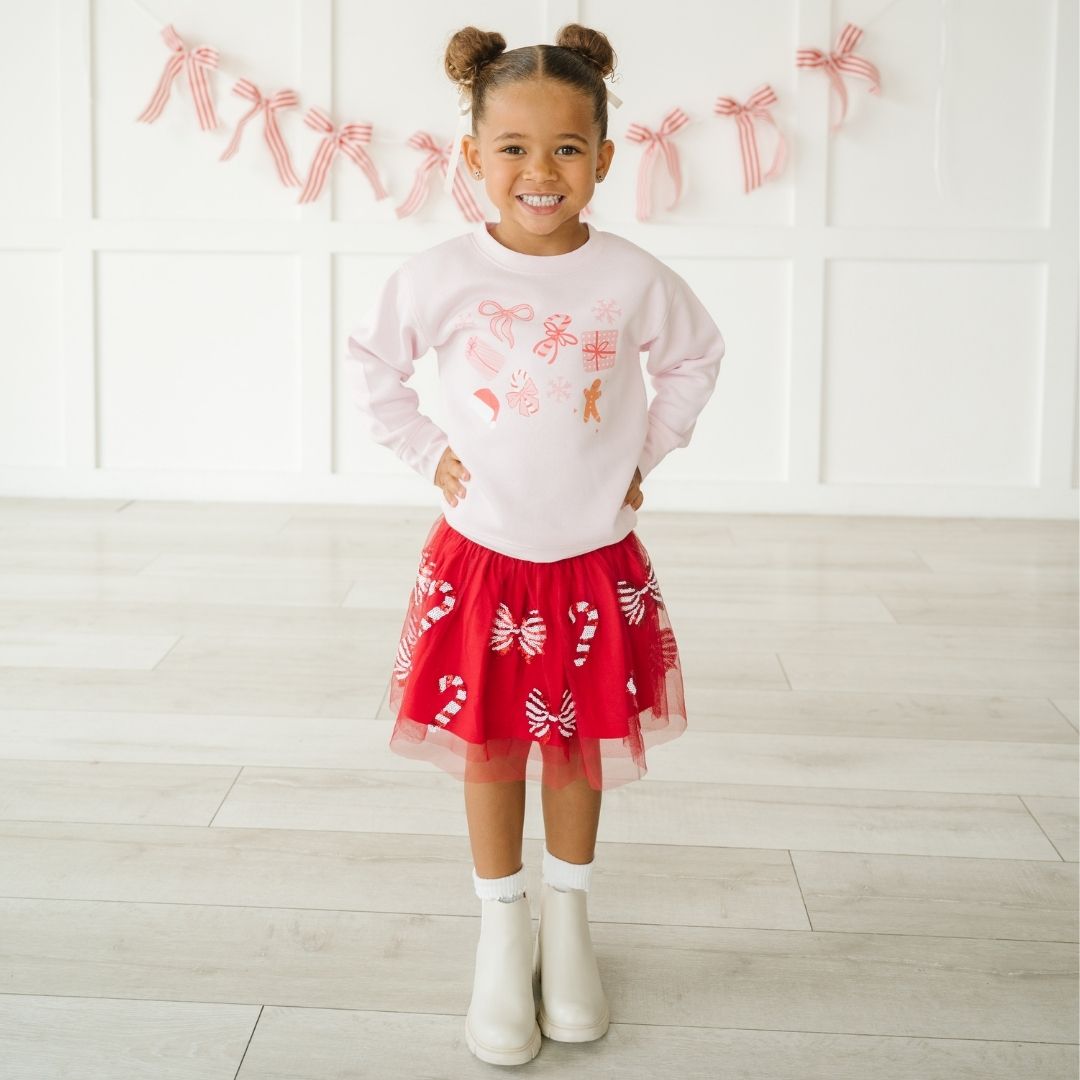 Sweet Wink Tutu - Candy Cane Coquette Sequin
