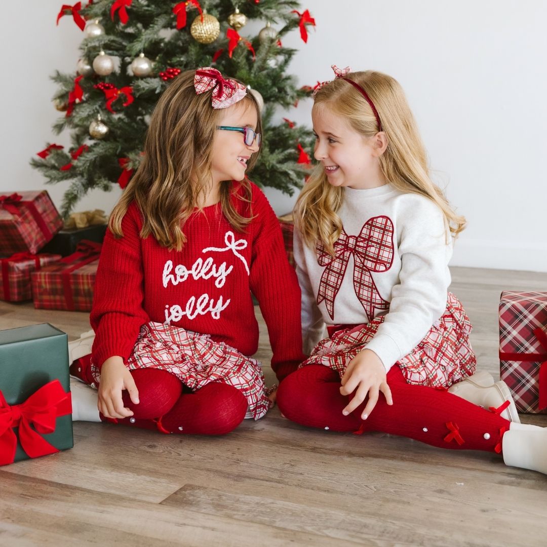 Sweet Wink Knit Sweater - Holly Jolly Bow
