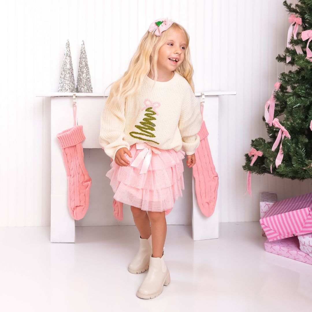 Sweet Wink Knit Sweater - Coquette Christmas Tree
