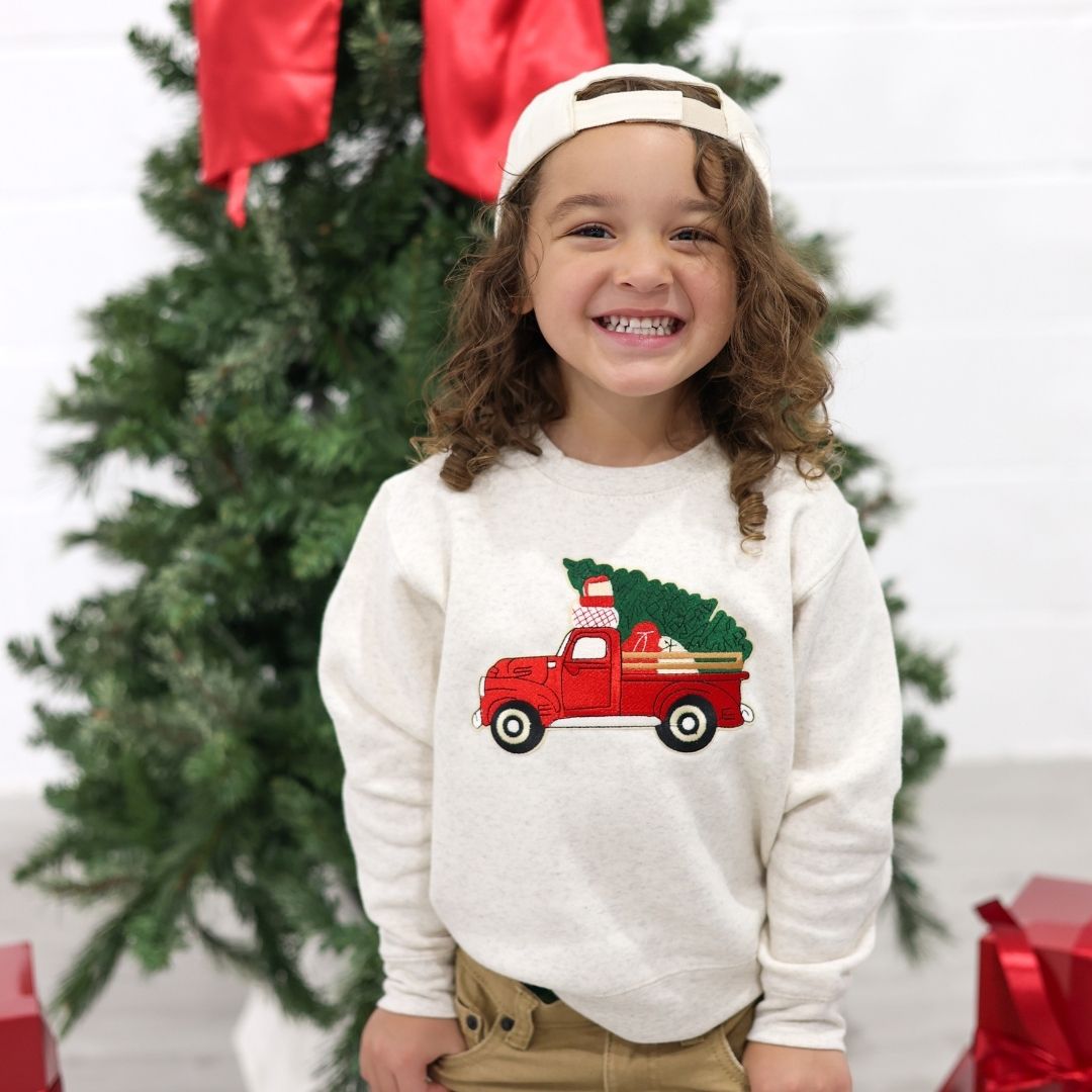 Sweet Wink Sweatshirt - Christmas Truck Patch