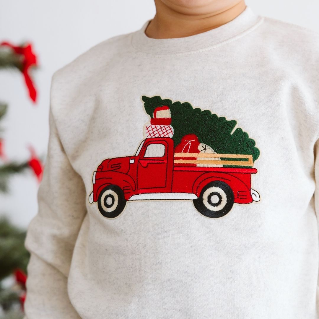 Sweet Wink Sweatshirt - Christmas Truck Patch