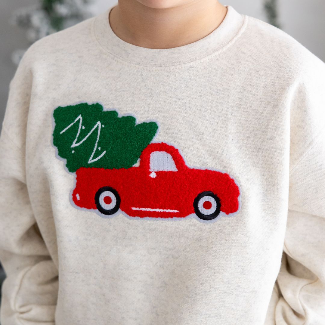 Sweet Wink Sweater - Christmas Truck Patch