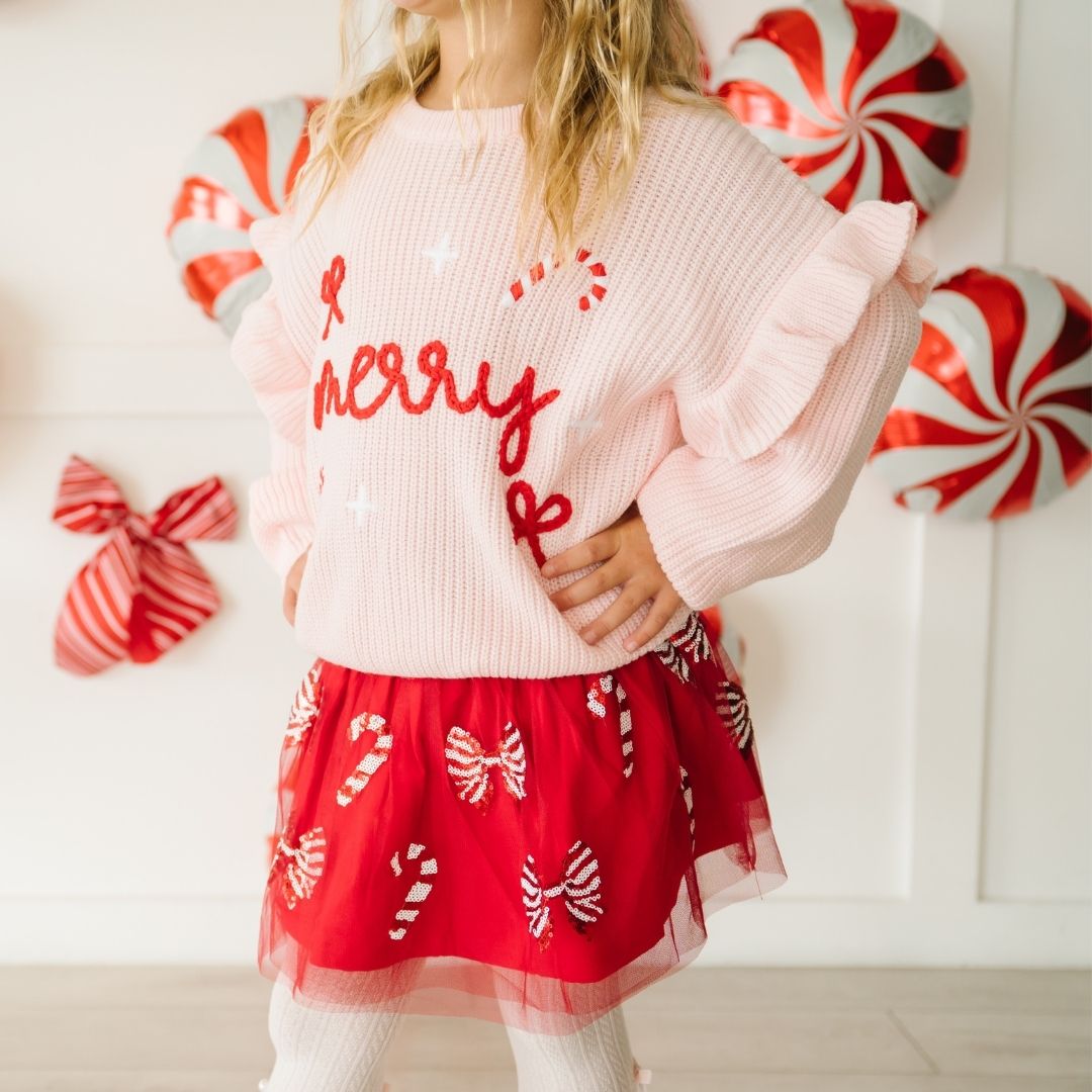 Sweet Wink Tutu - Candy Cane Coquette Sequin
