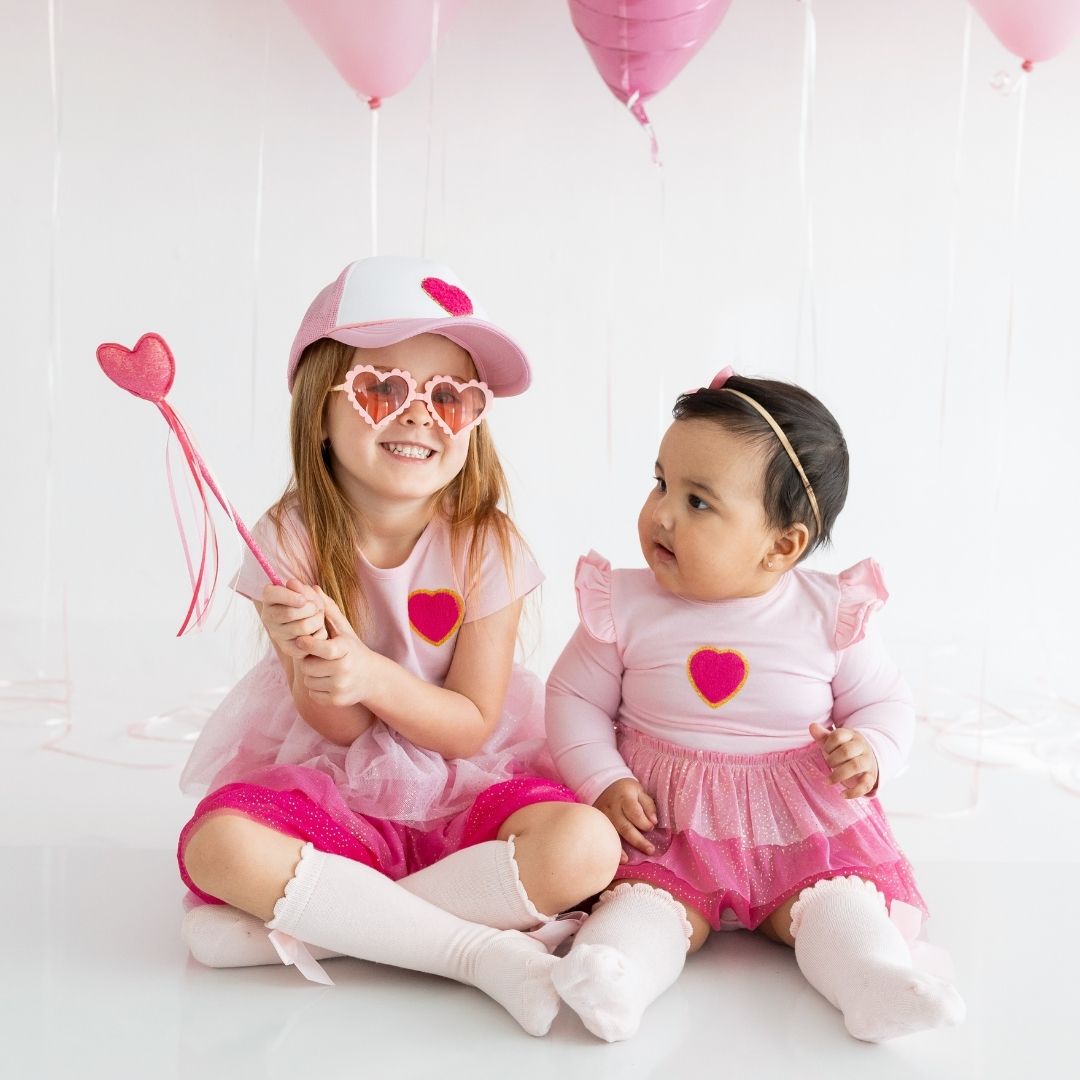 Hat - Bright Pink Heart Patch Trucker
