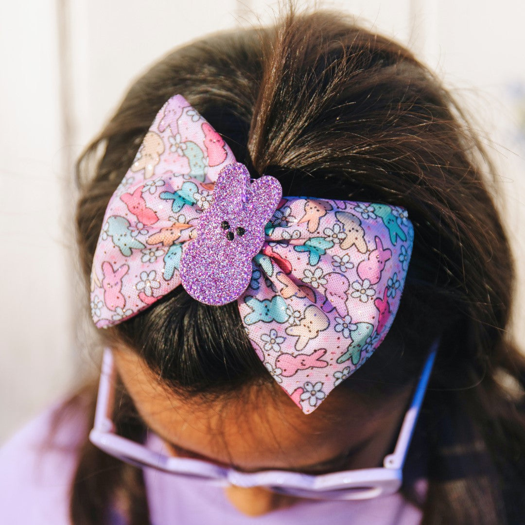 Sweet Wink Tulle Bow Clip - Easter Peeps