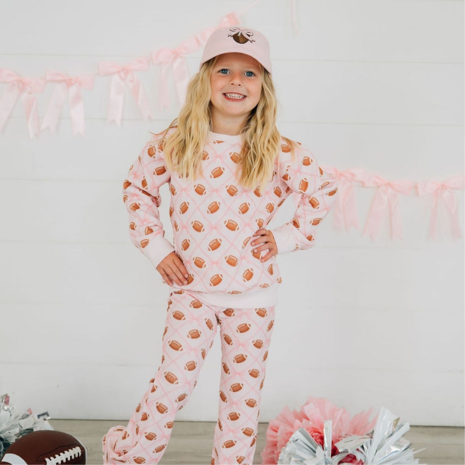 Sweet Wink Flare Legging - Football Trellis