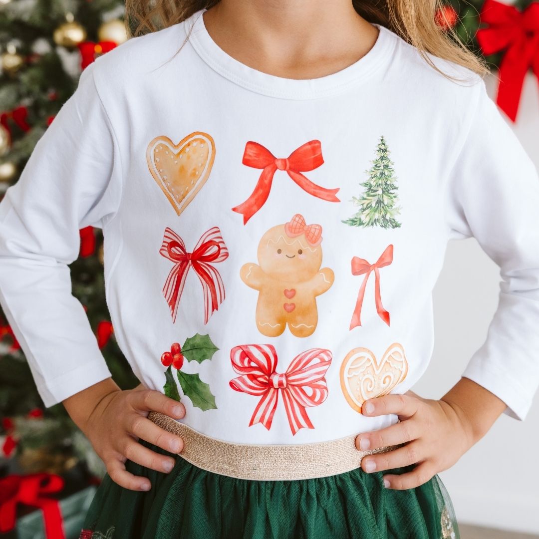 Sweet Wink Long Sleeve Shirt - Gingerbread Cutie Christmas