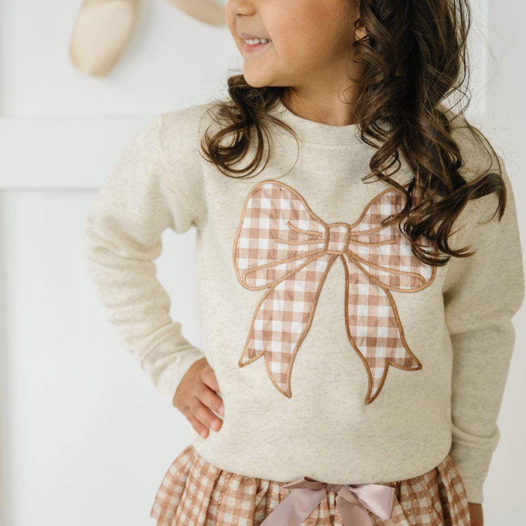 Sweet Wink Sweater - Gingham Bow Patch