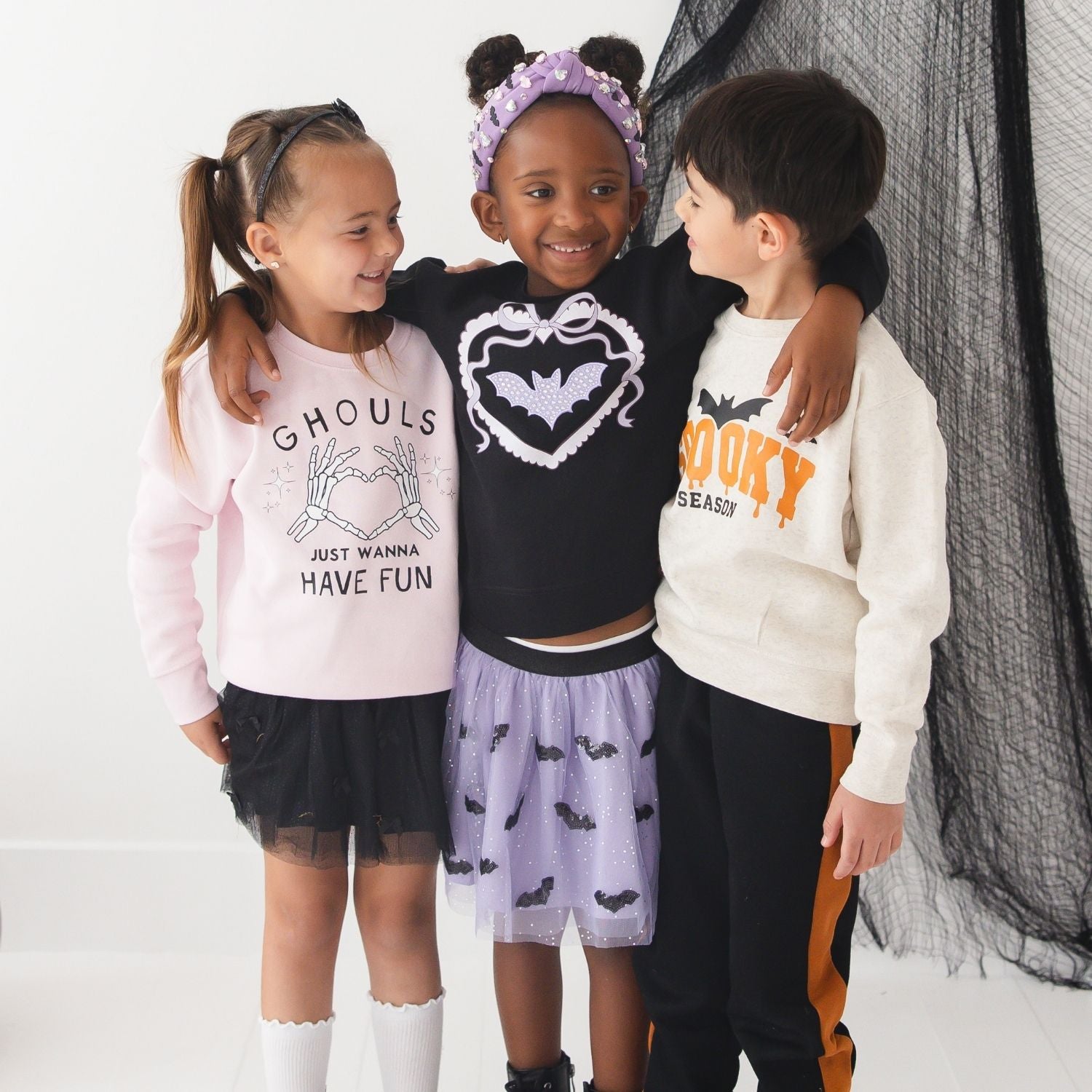 Sweet Wink Sweatshirt - Rhinestone Bat Patch