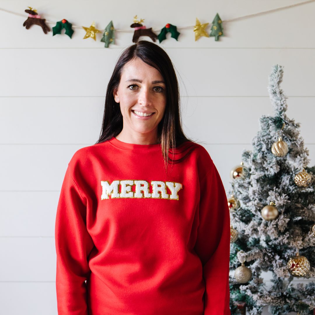 Merry Patch Christmas Sweatshirt - Adult