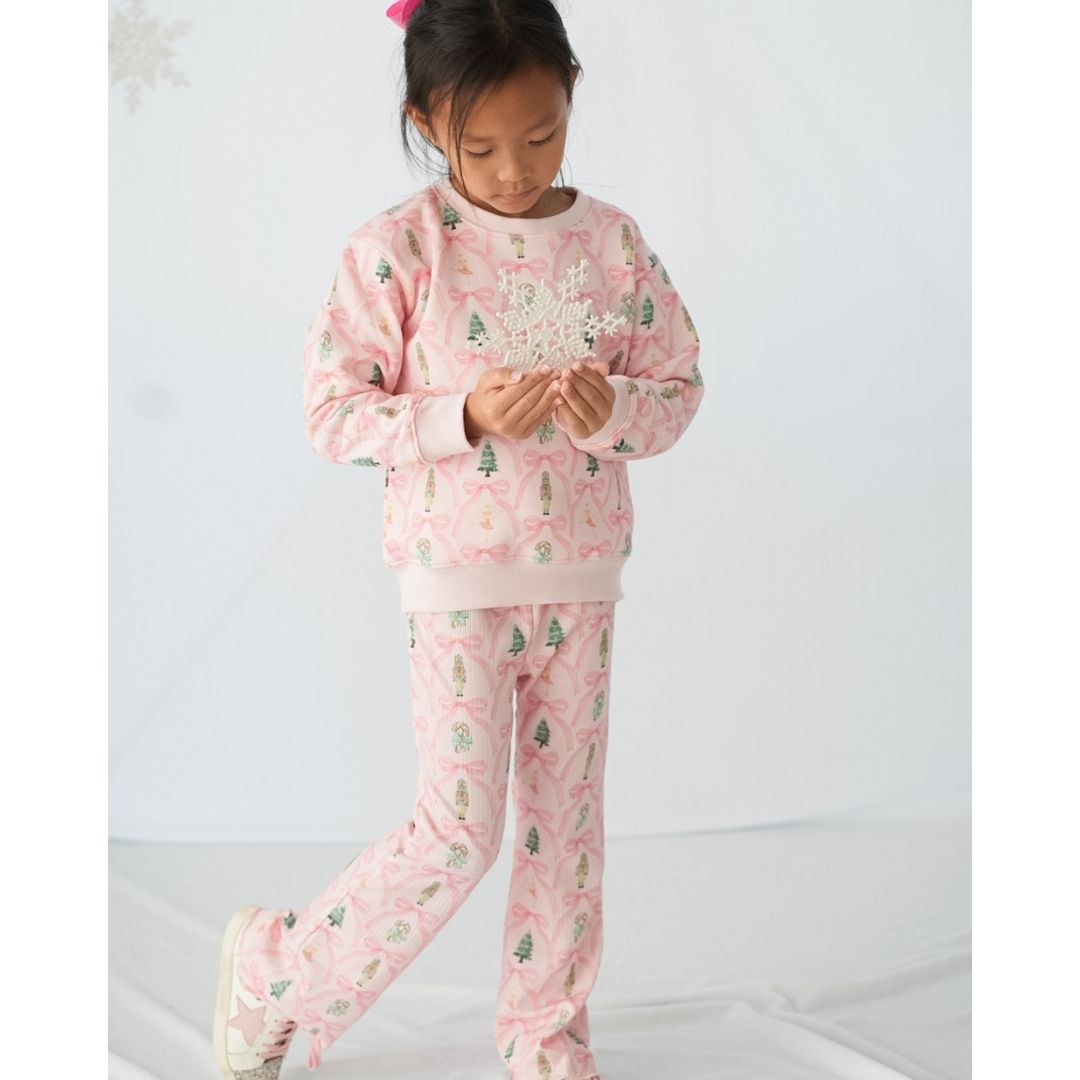 Sweet Wink Flare Legging - Nutcracker Trellis Christmas