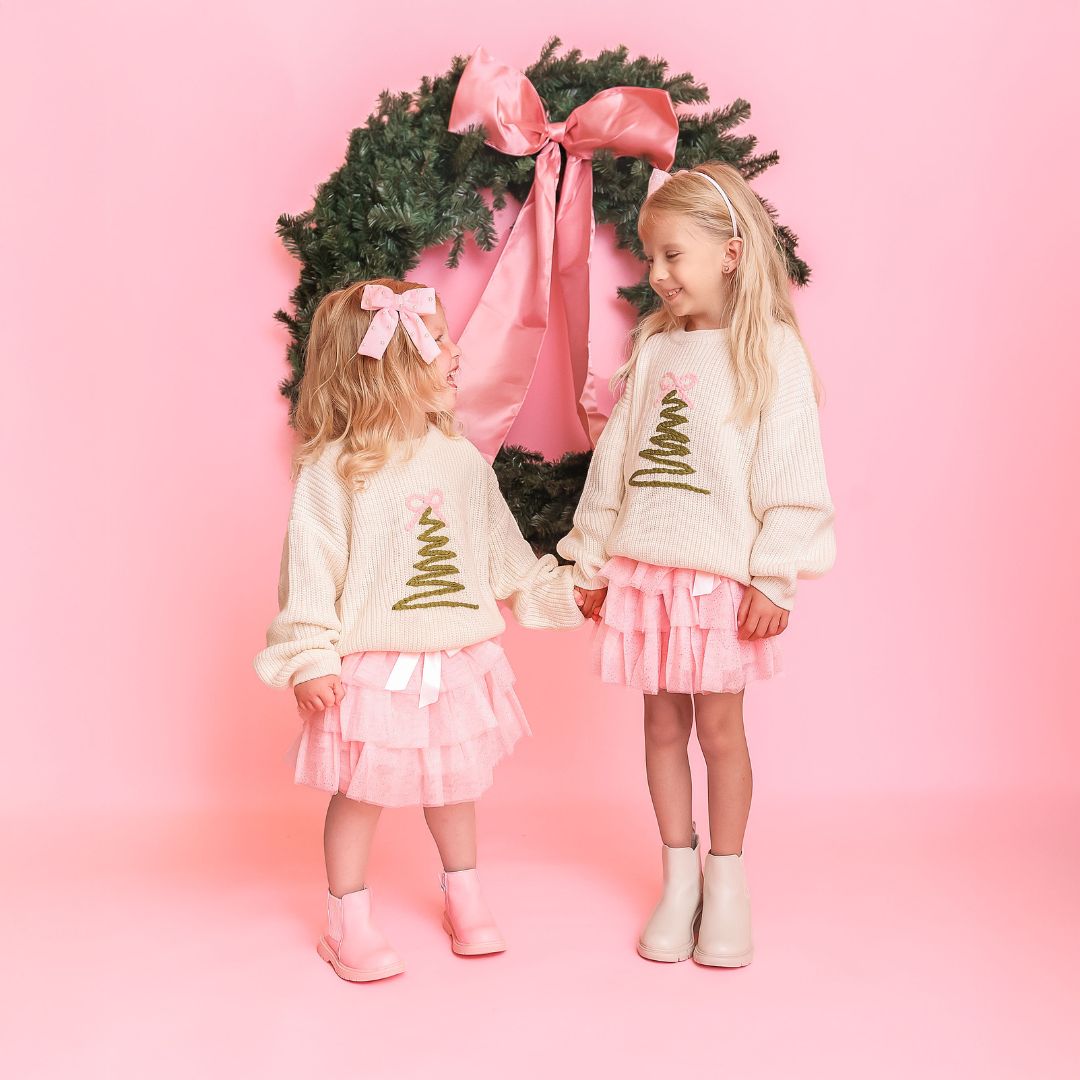 Sweet Wink Knit Sweater - Coquette Christmas Tree