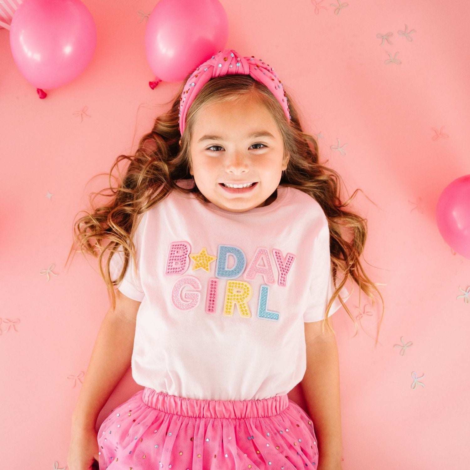 Sweet Wink Birthday Girl Rhinestone T-Shirt - Pink