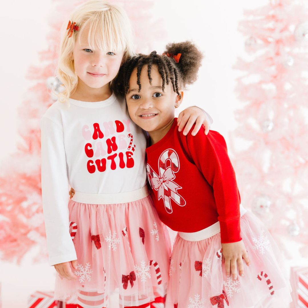 Sweet Wink Long Sleeve Shirt - Candy Cane Cutie