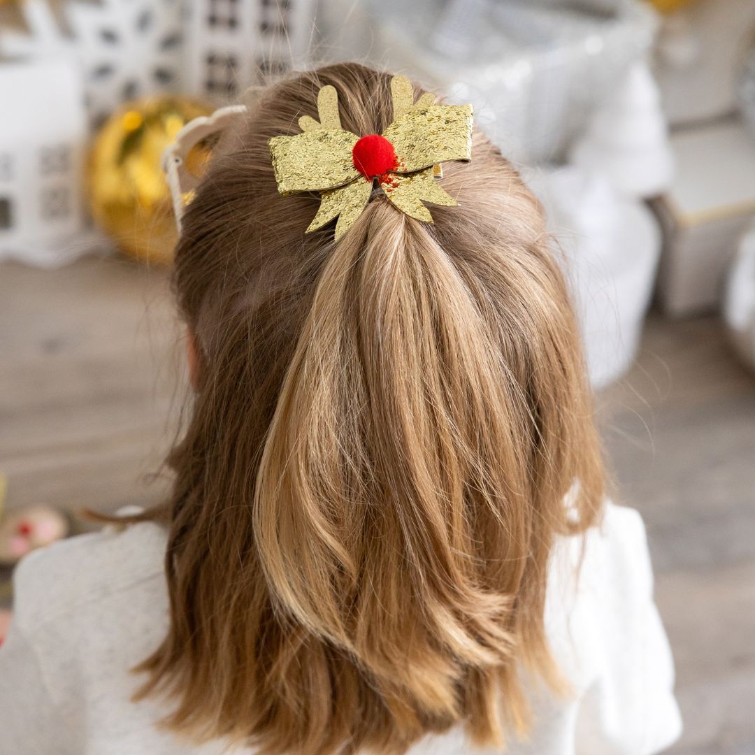 Sweet Wink Hair Clip - Reindeer Glitter