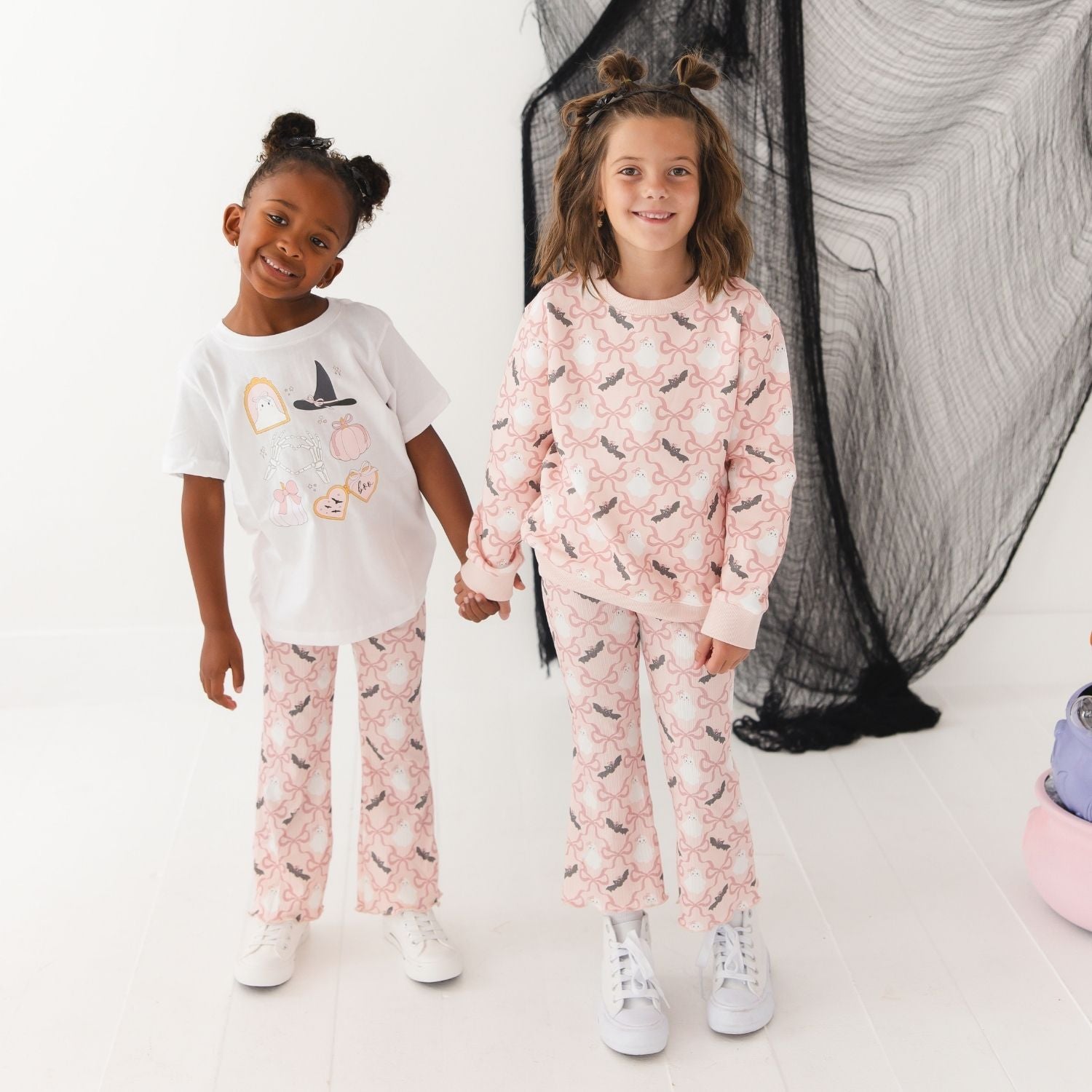 Sweet Wink Flare Legging - Bat And Ghost Trellis
