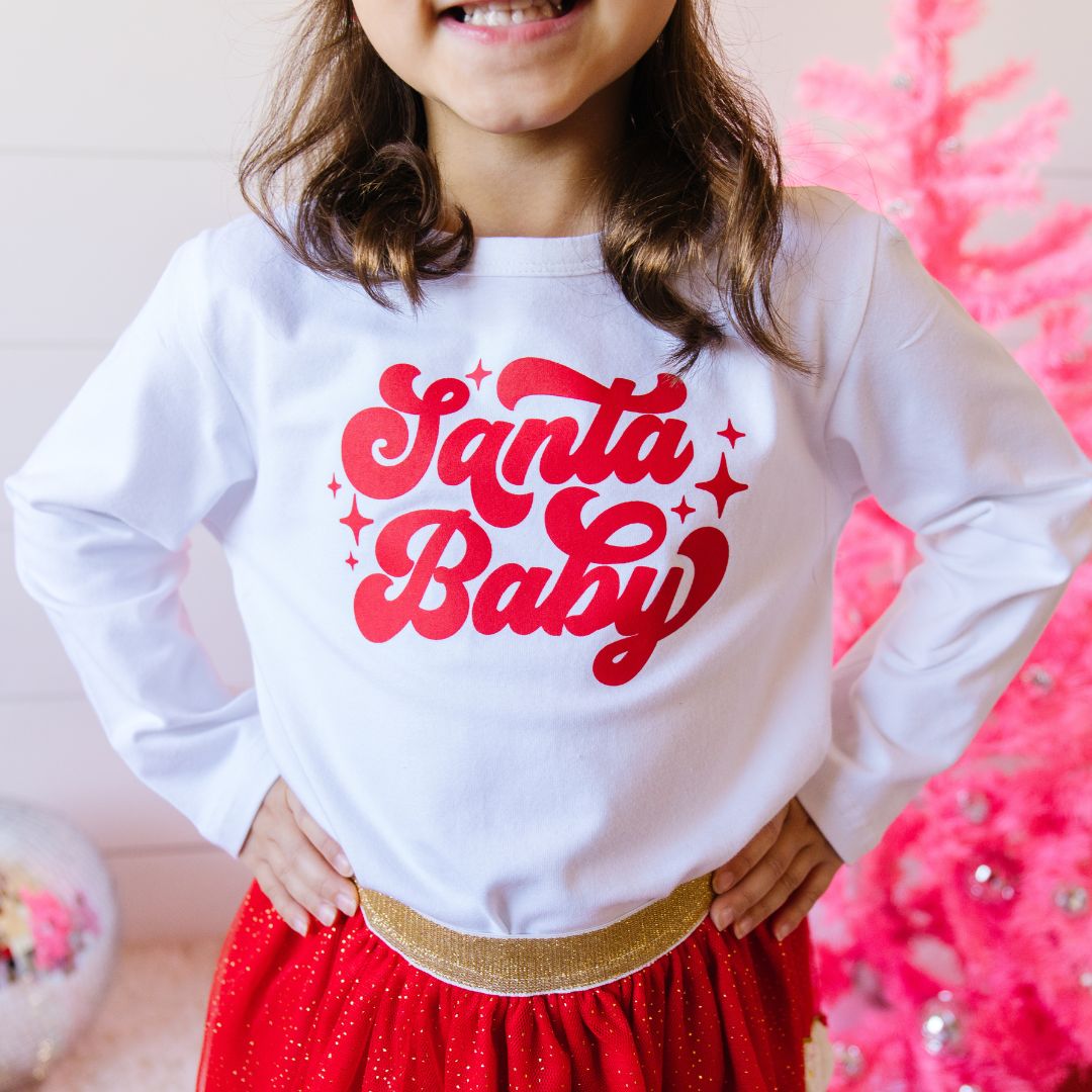 Santa Baby Long Sleeve Shirt - White