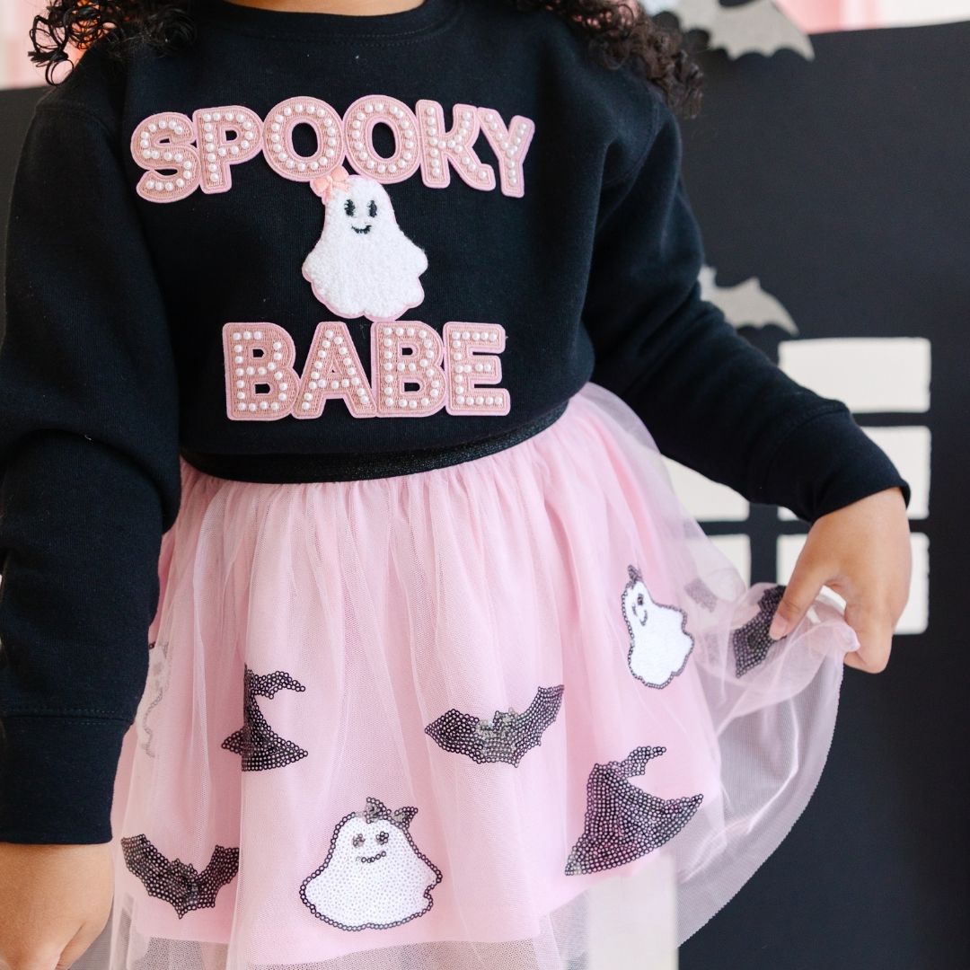 Sweet Wink Sweatshirt- Spooky Babe Halloween Patch