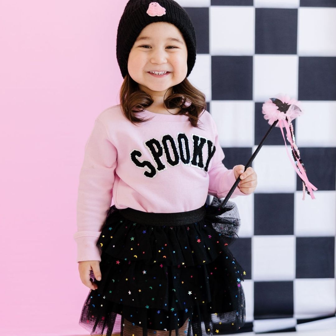 Sweet Wink Sweater - Spooky Patch Pink