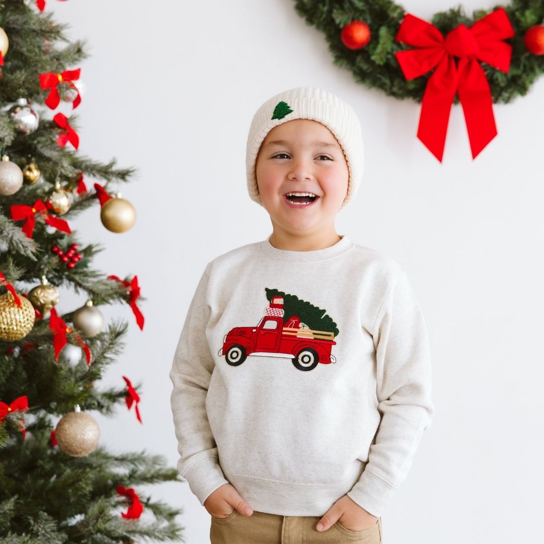 Sweet Wink Sweatshirt - Christmas Truck Patch