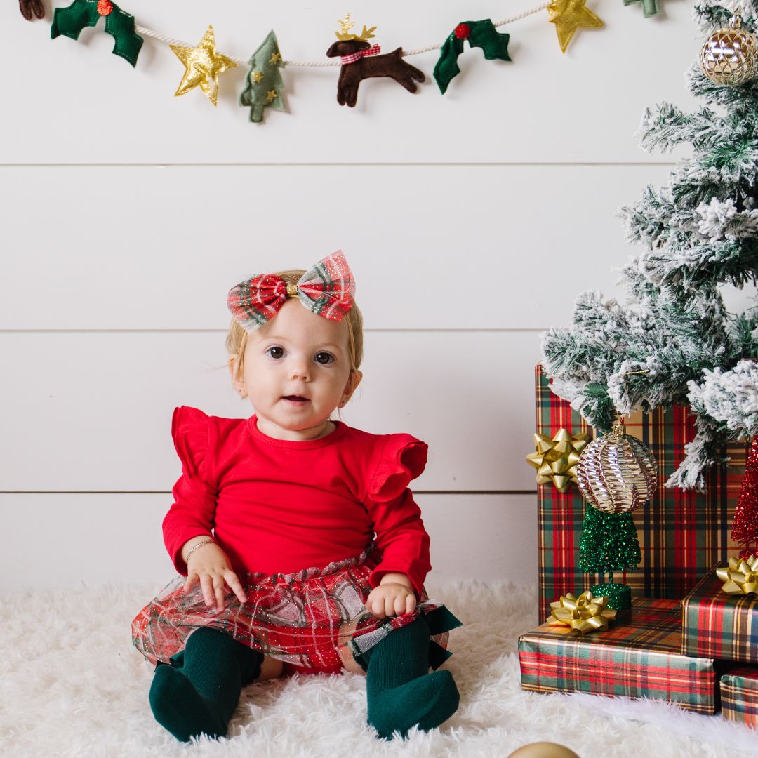 Sweet Wink Headband - Christmas Plaid