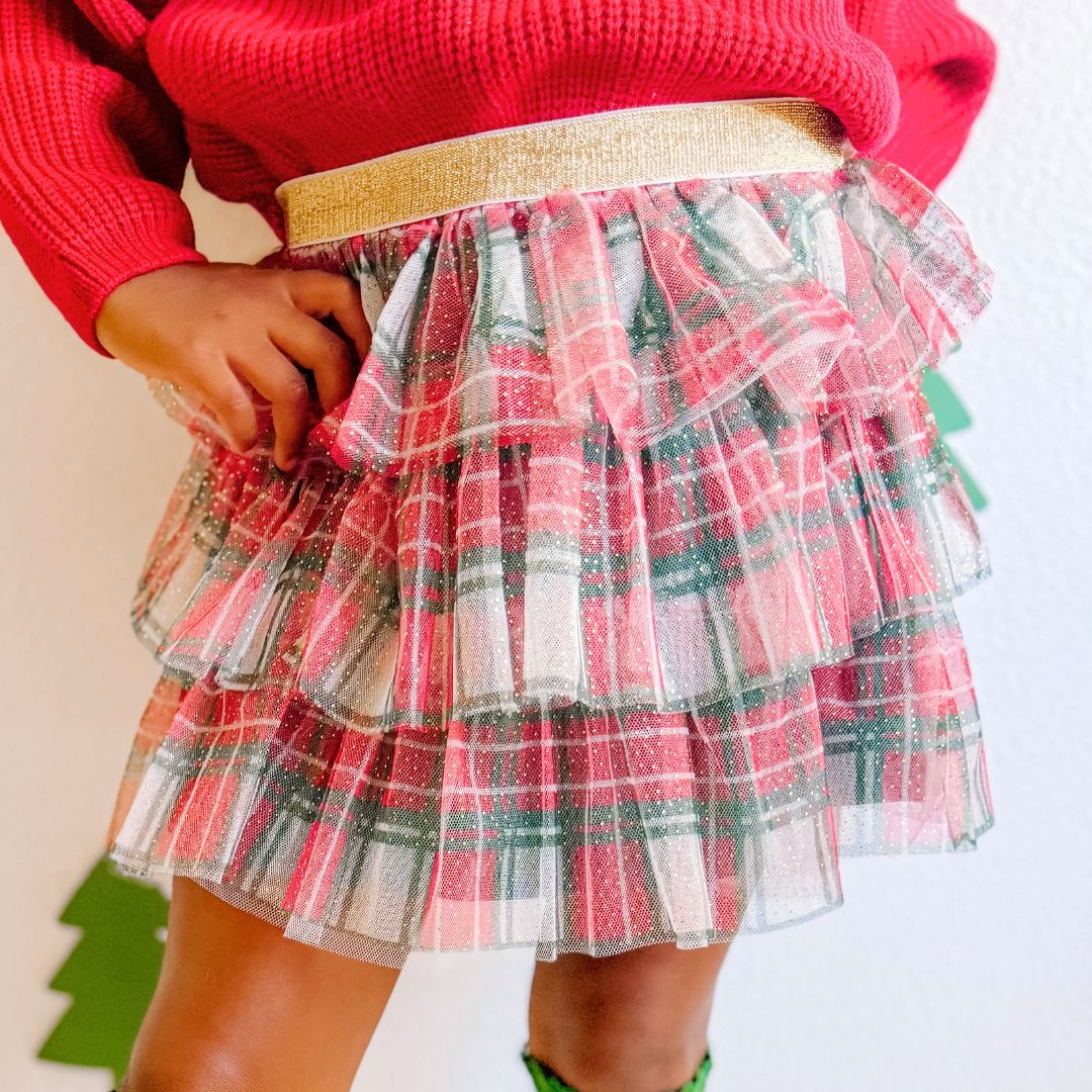 Sweet Wink Tiered Tutu - Christmas Plaid