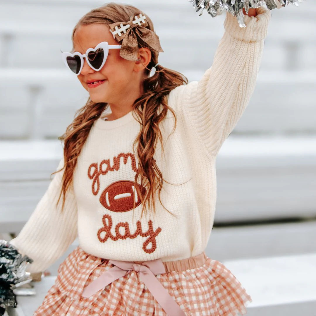 Sweet Wink Hair Clip - Football Bow Clip