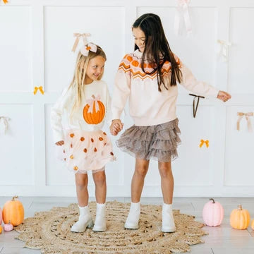 Sweet Wink Pumpkin Sequin Scallop Tutu