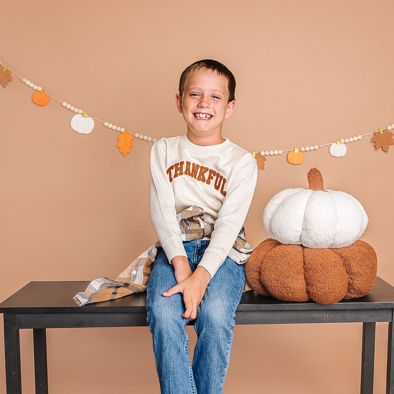 Sweet Wink Sweatshirt - Thankful Varsity Patch