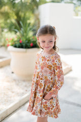 Elara Ribbed Knit Dress - Retro Blooms