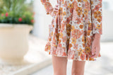Elara Ribbed Knit Dress - Retro Blooms