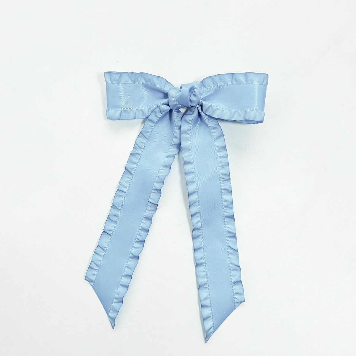 Ruffle Trim Hair Bow - Macaron Muse