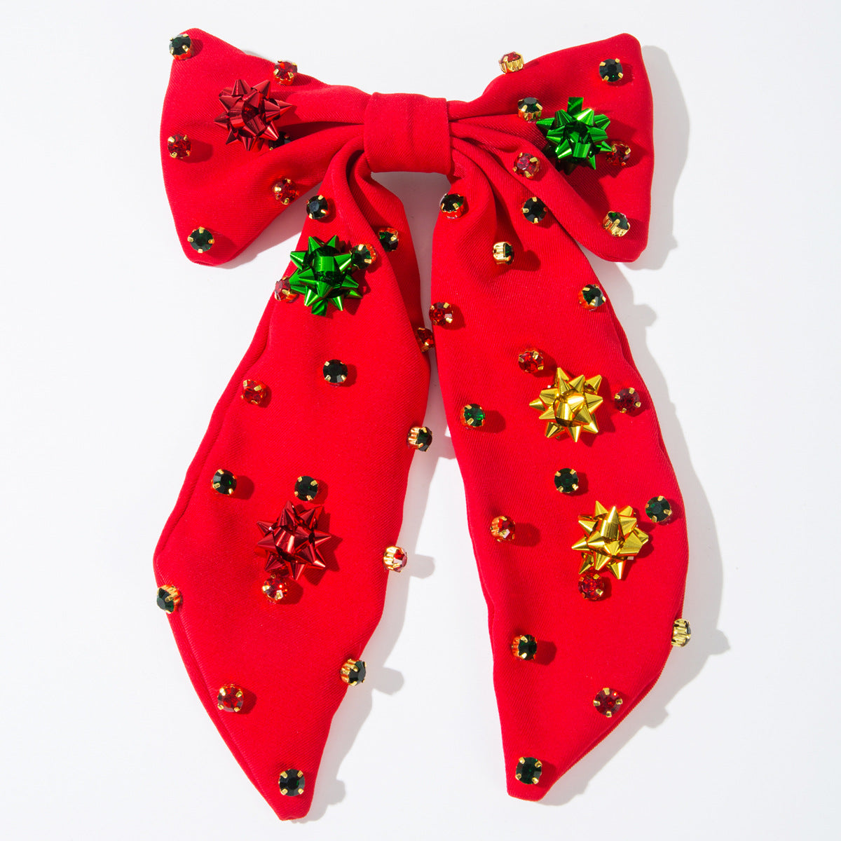 Beaded Hair Bow - Yuletide Shine