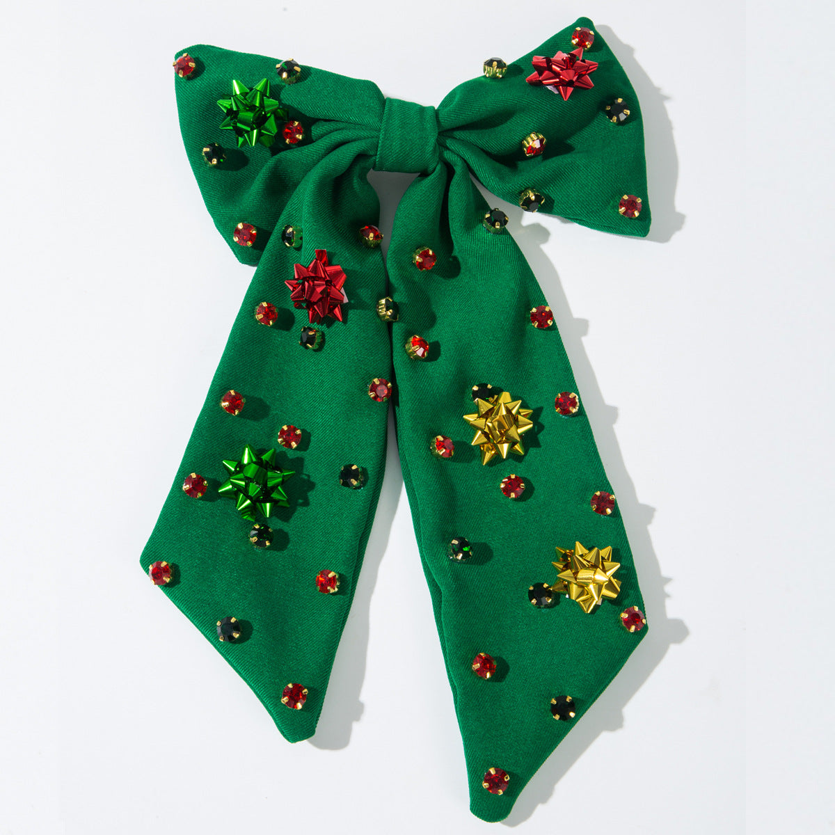 Beaded Hair Bow - Yuletide Shine