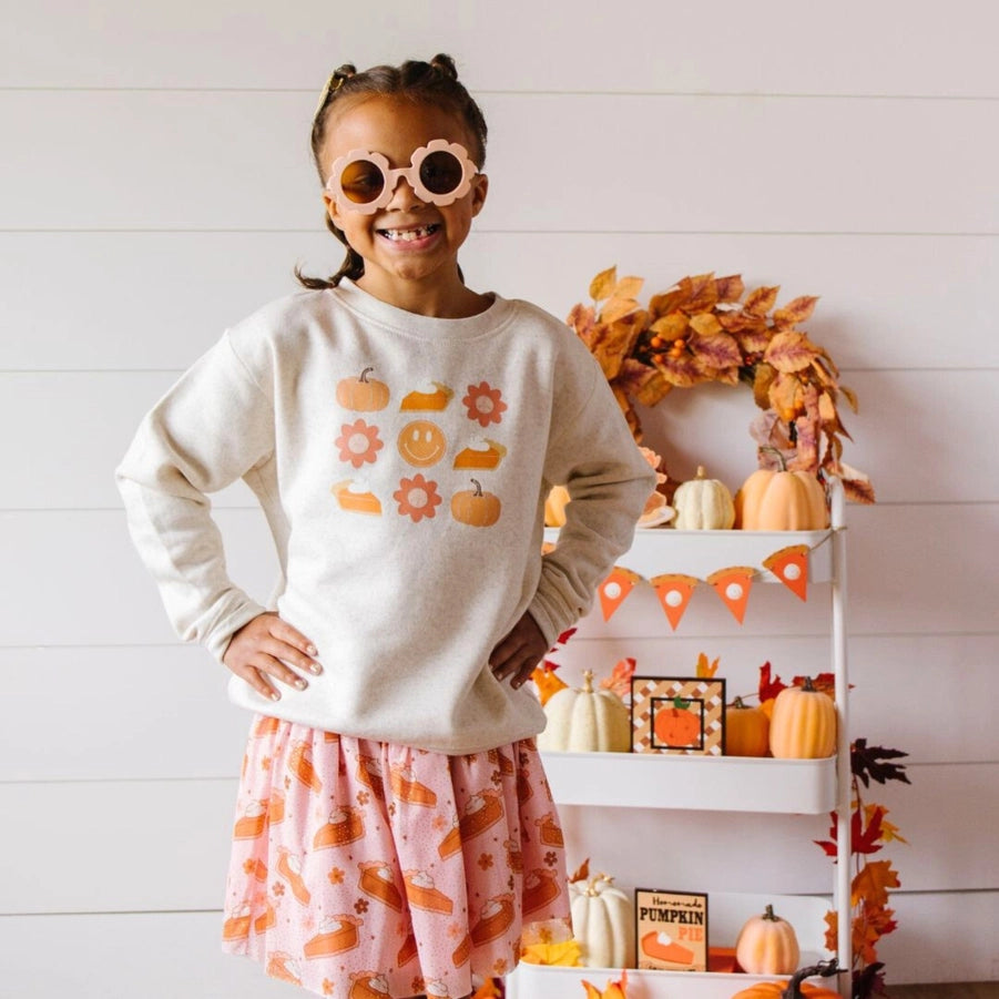 Sweet Wink Sweatshirt - Pumpkin Pie Smiley (Final Sale)