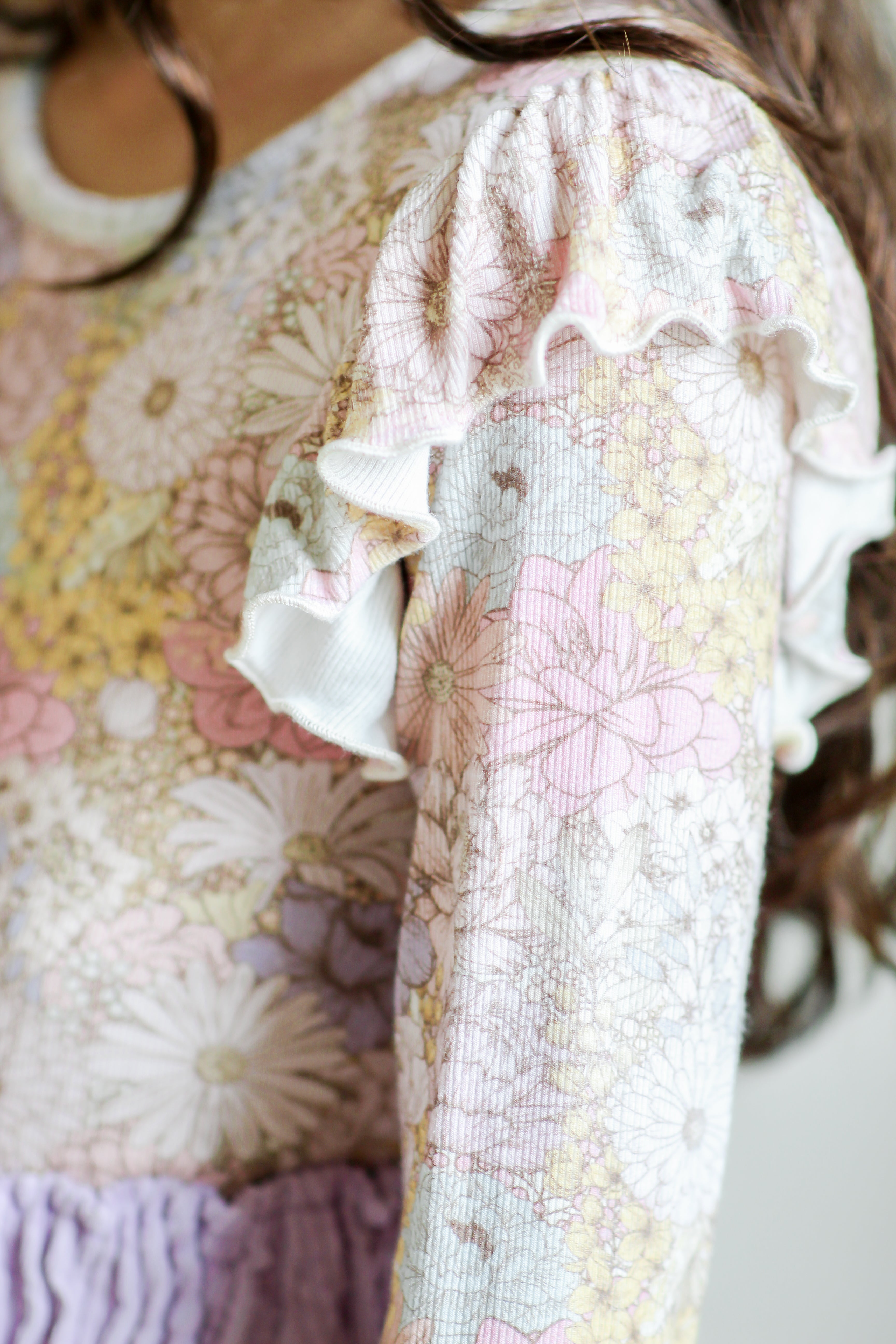 Ribbed Ruffle Top - Dusky Dahlia