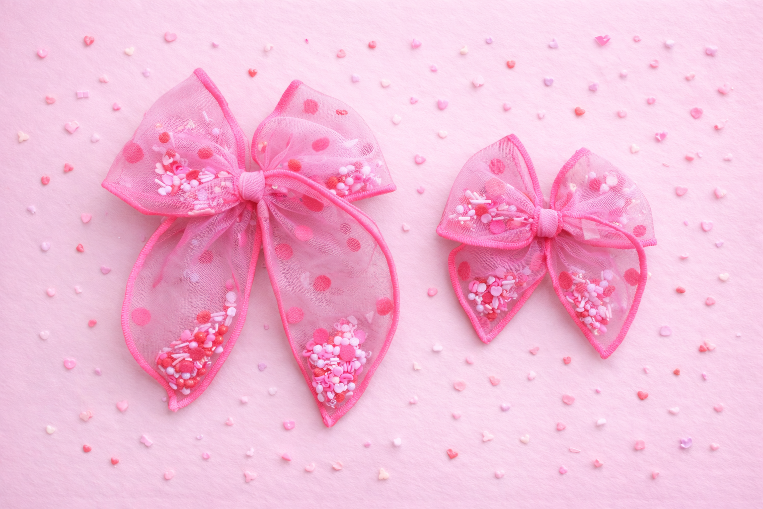 Mesh Shaker Bow - Polka Dot Promise