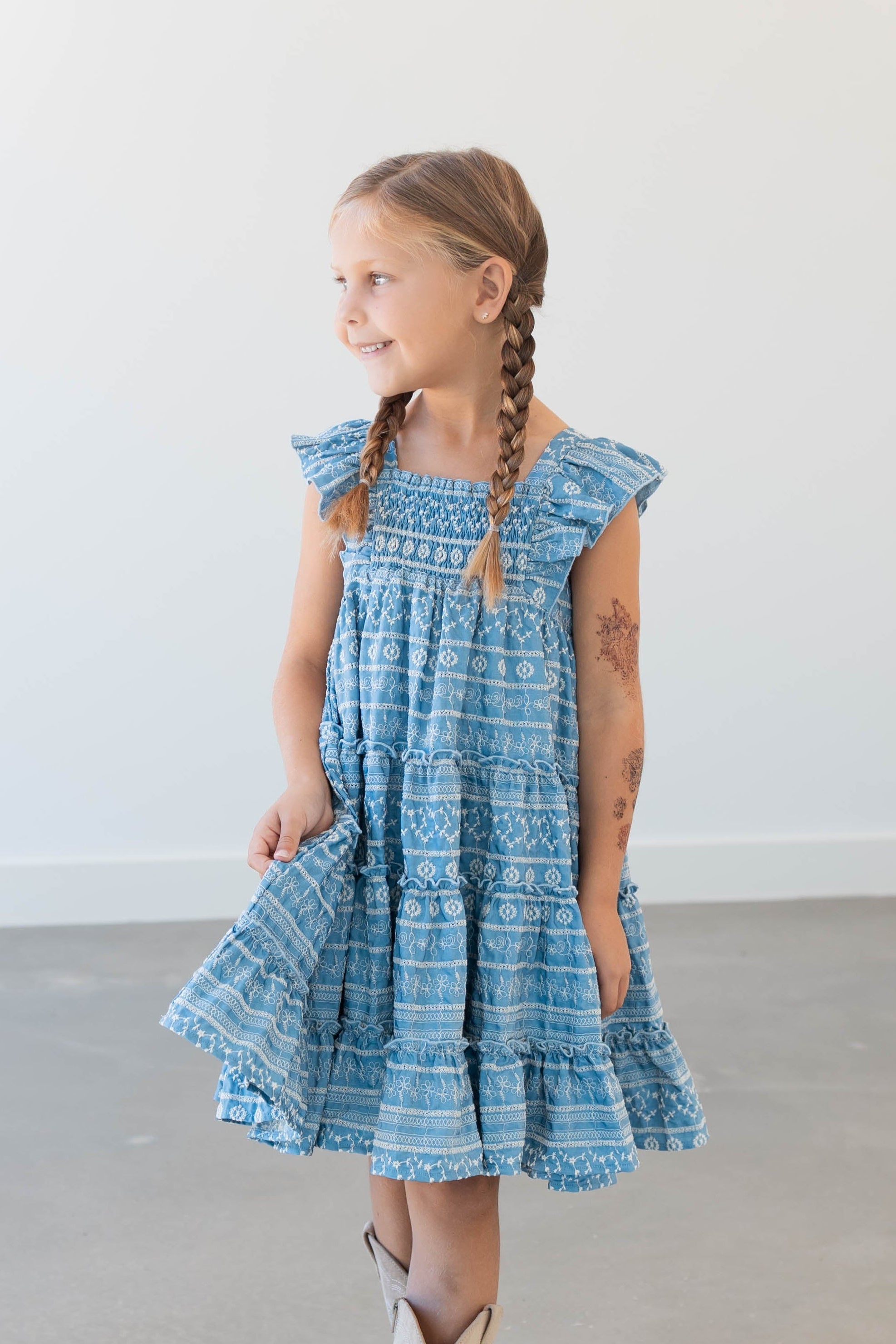 Embroidered Eyelet Dress - Prairie Rose