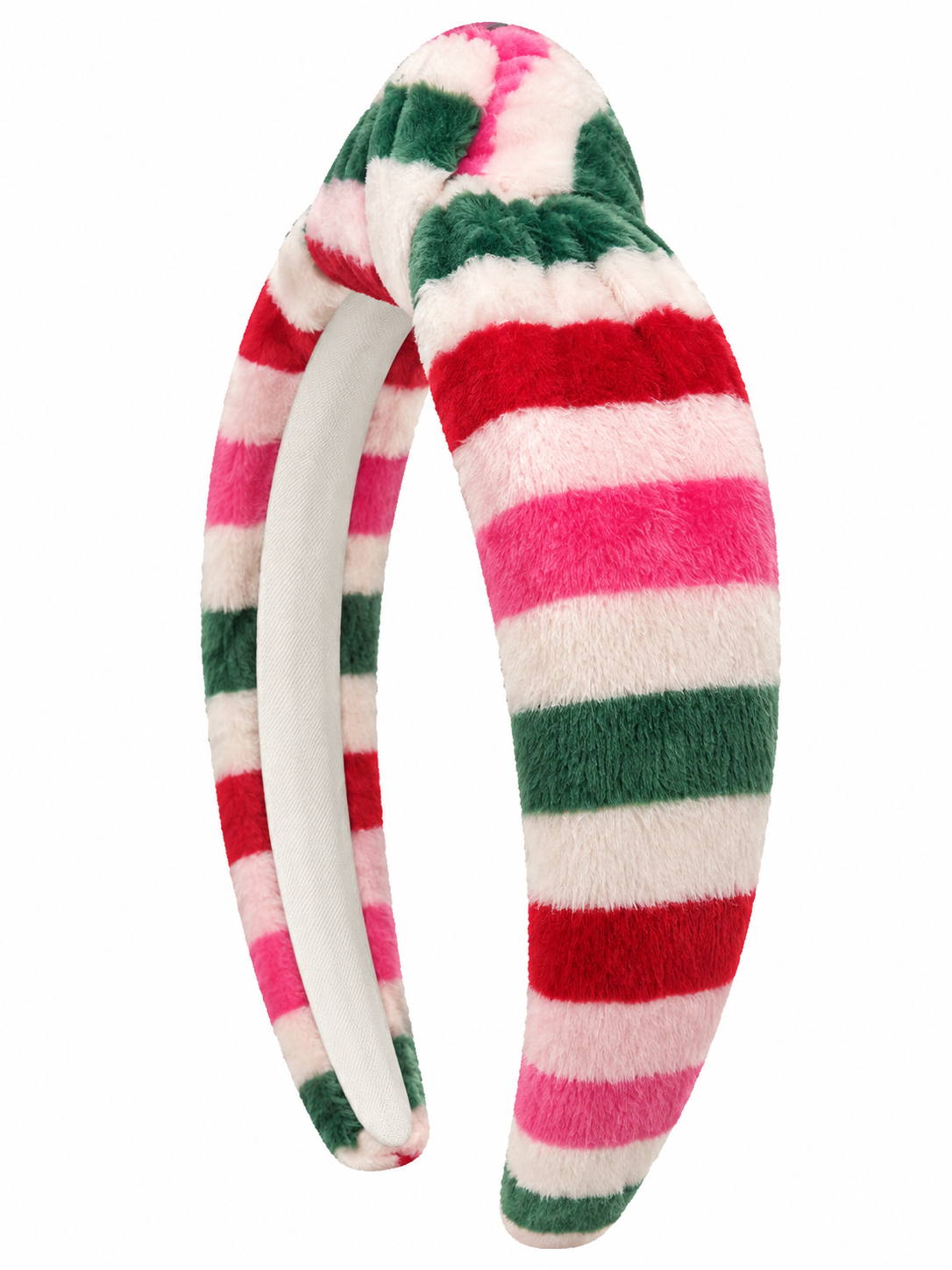 Velour Knot Headband - Candy Cane