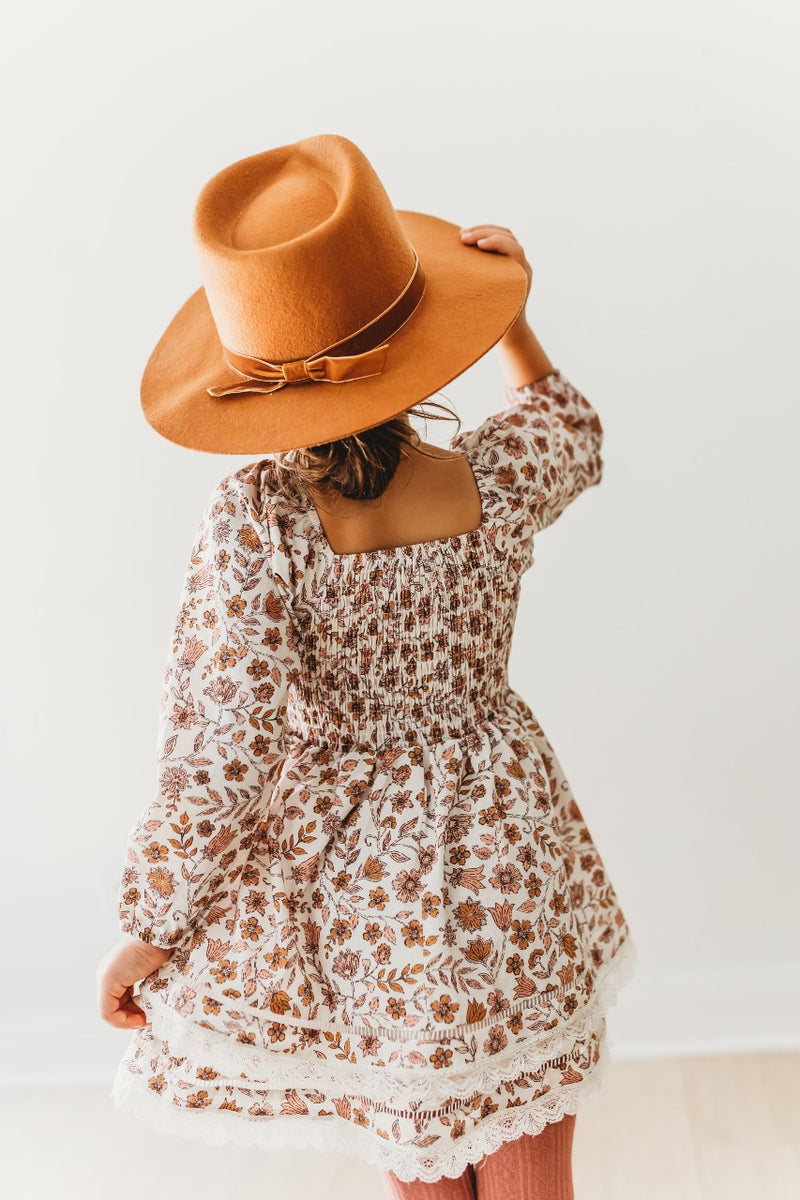 Ura Clip Dot Dress - Spiced Peach
