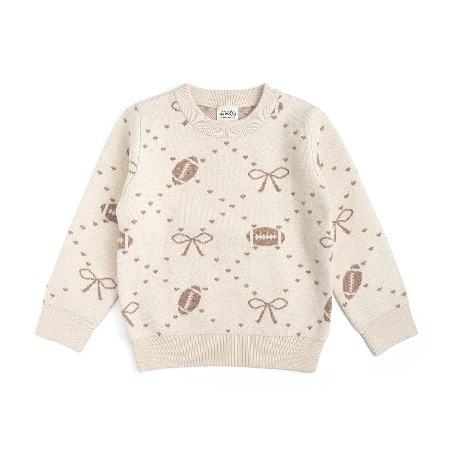 Sweet Wink Sweater - Football Trellis
