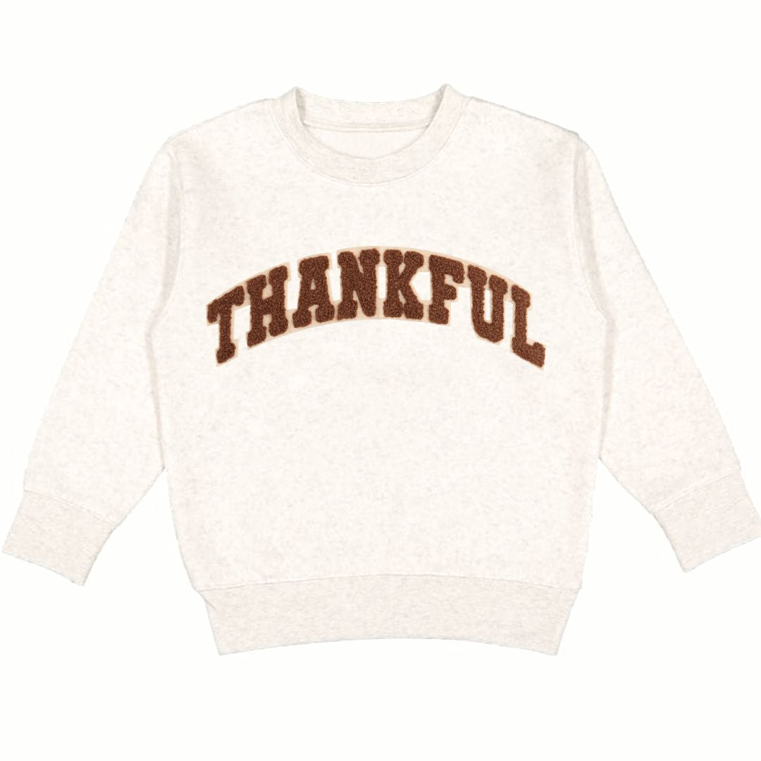 Sweet Wink Sweatshirt - Thankful Varsity Patch