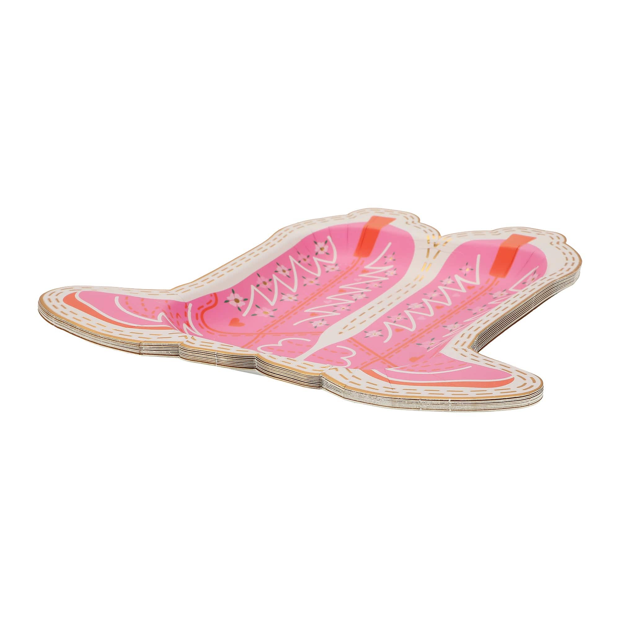 Cowboy Boot Dessert Plates - Boot Scoot Blooms - 10 PK