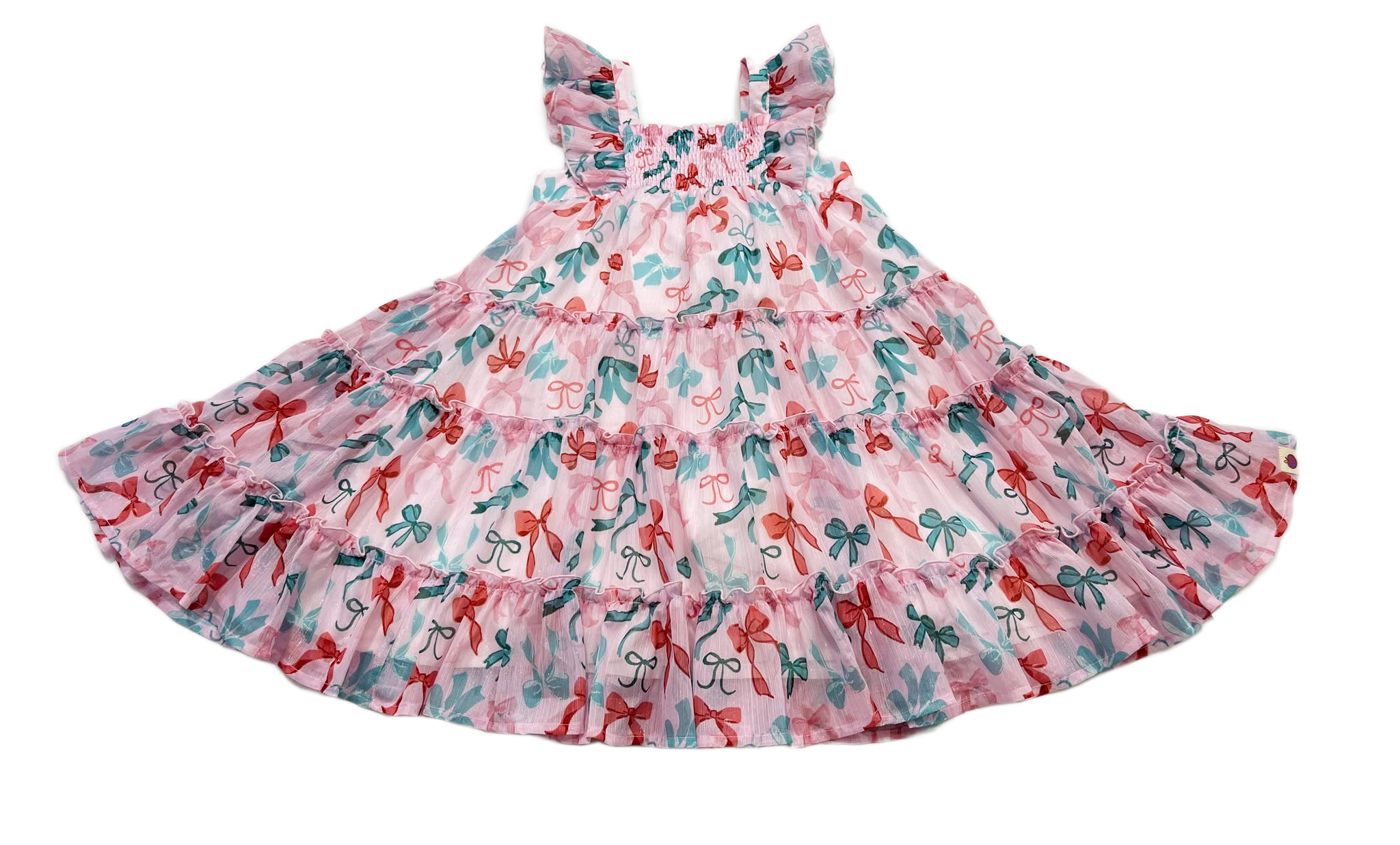 Brielle Shimmer Dress - Peppermint Ribbons (Pre-Order)