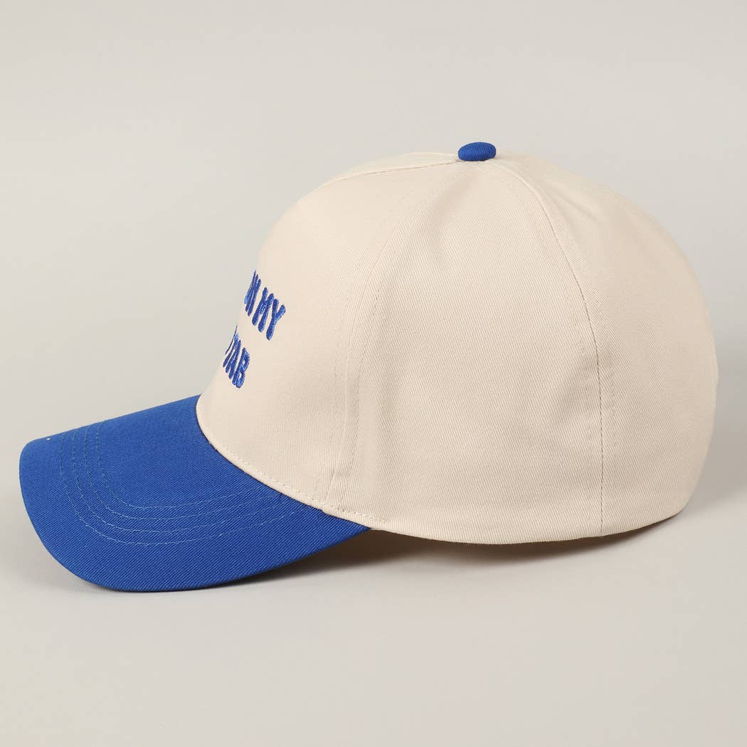Put It On My Dad's Tab Embroidery Two-Tone Hat: Pink / ONE SIZE