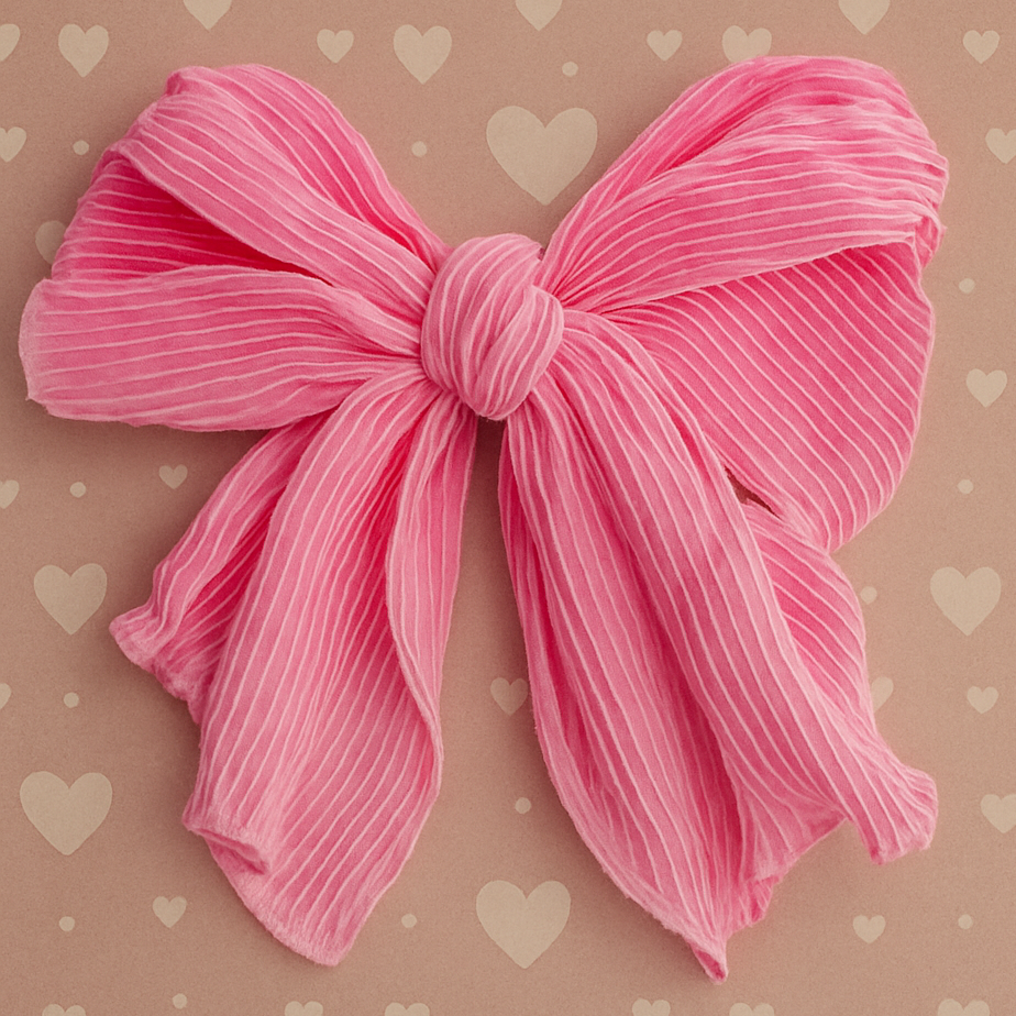 Pink | Plisse Statement Bow