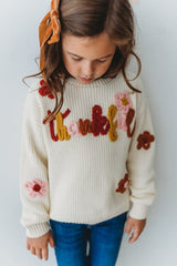 Embroidered Sweater - Thankful