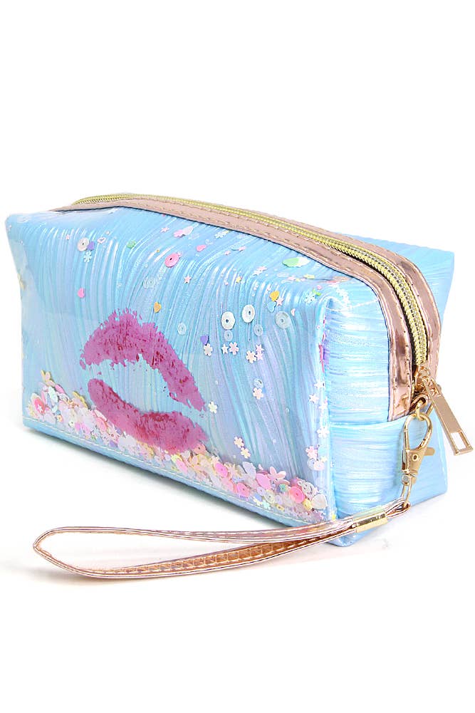 Glitter Shaker Kiss Lip Pouch