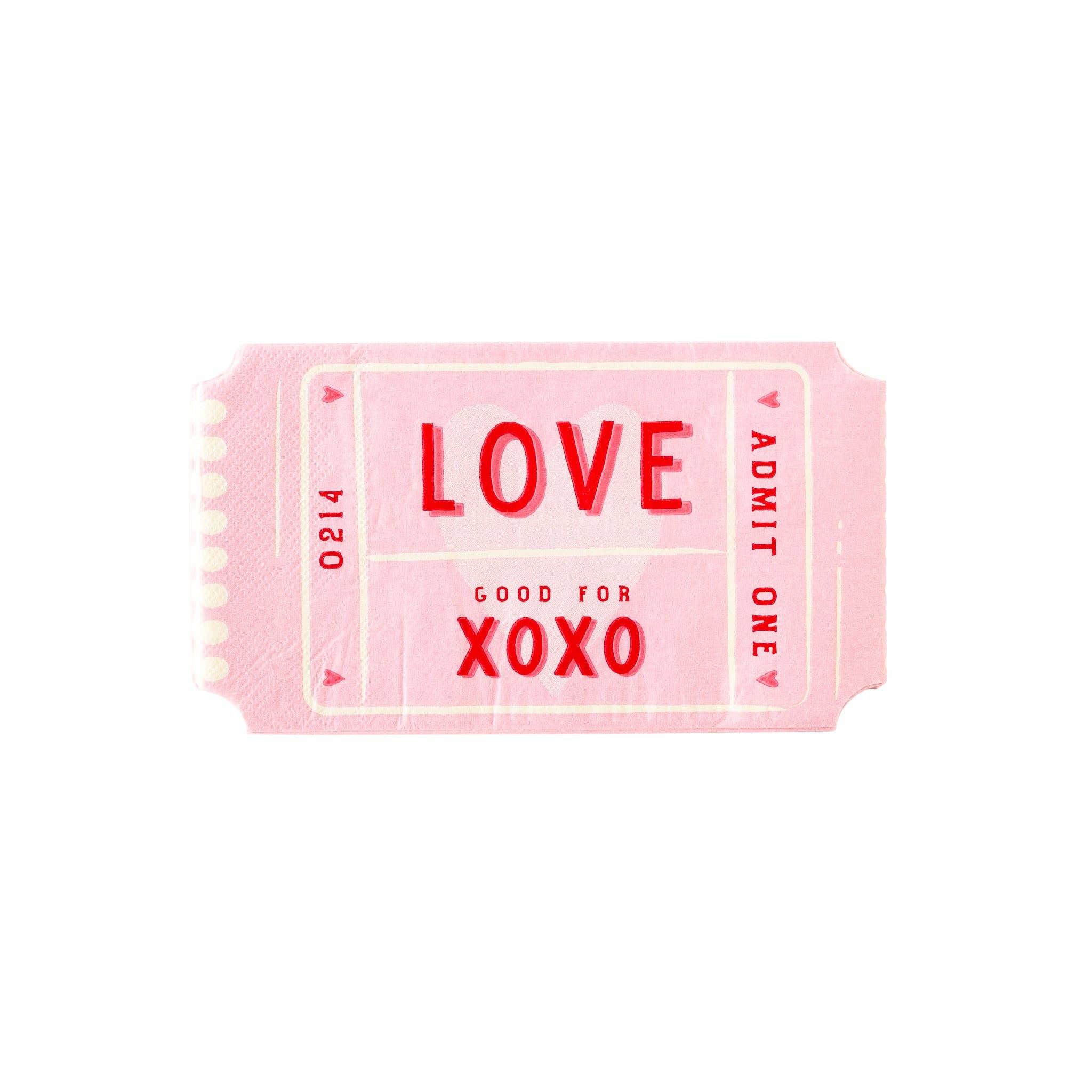 Love Ticket Shaped Dinner Paper Napkin - 24 PK